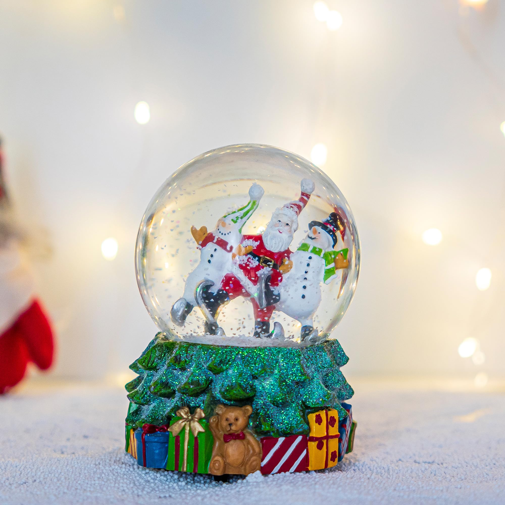 DUSVALLY Santa & Snowman Snow Globe Gift for Kid & Adult, Musical